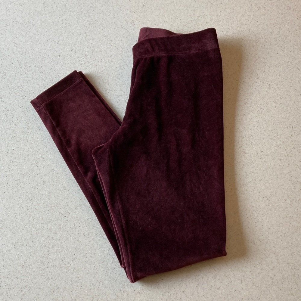NWOT Old Navy Velveteen Leggings Burgundy Women Size Small